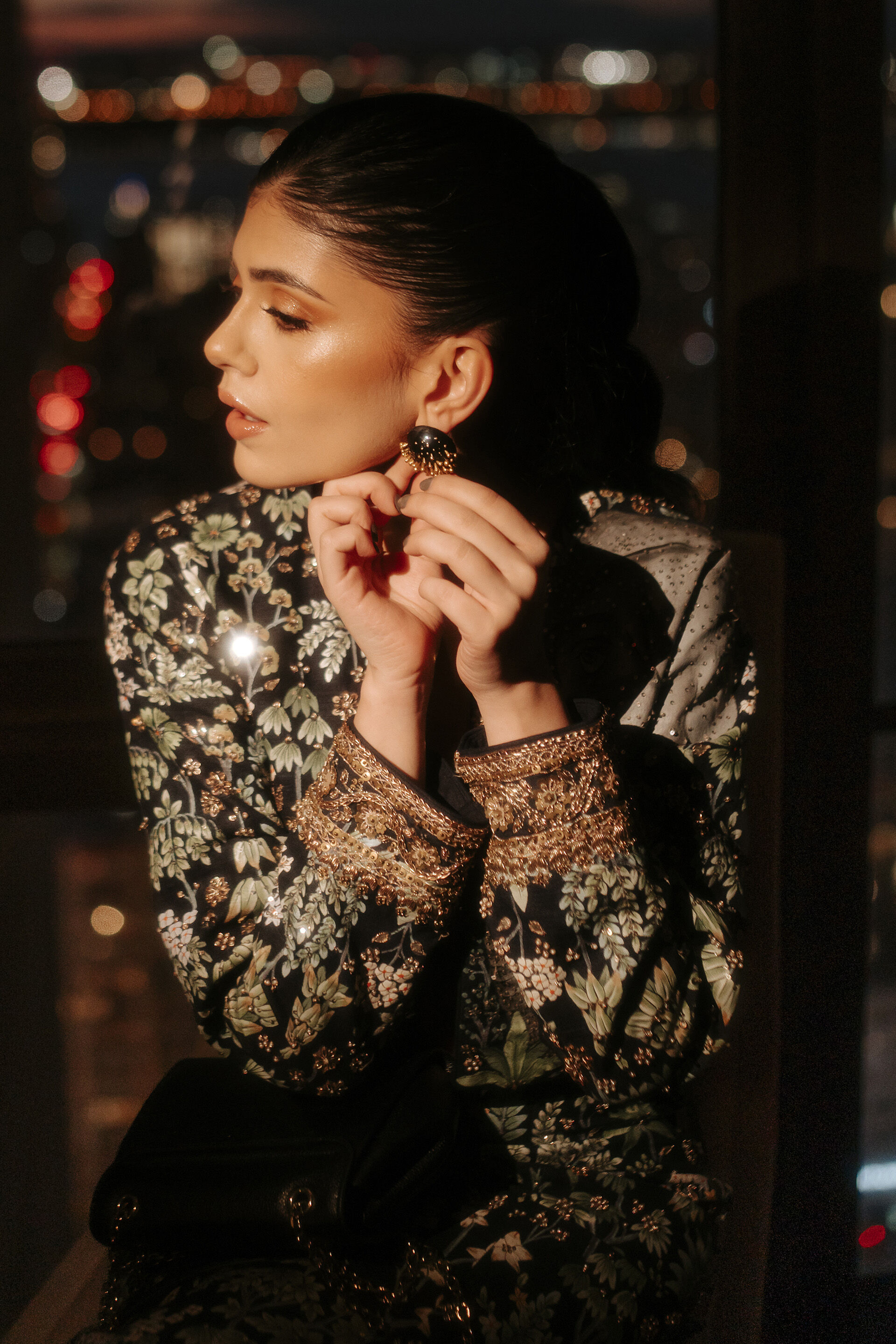 Haathi Harmony Hand-painted Pichhwai Skirt Set - Black, , image 5